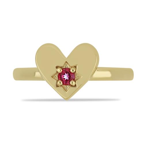  BUY NATURAL PINK TOPAZ GEMSTONE RING IN GOLD PLATED